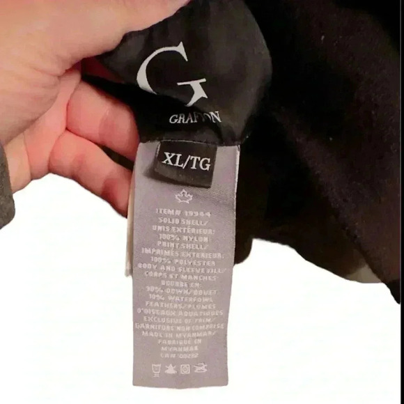 Men’s Grafton Reversable Black/Camo Quilted Puff Down Bomber Jacket, Sz XL - Picture 6 of 6